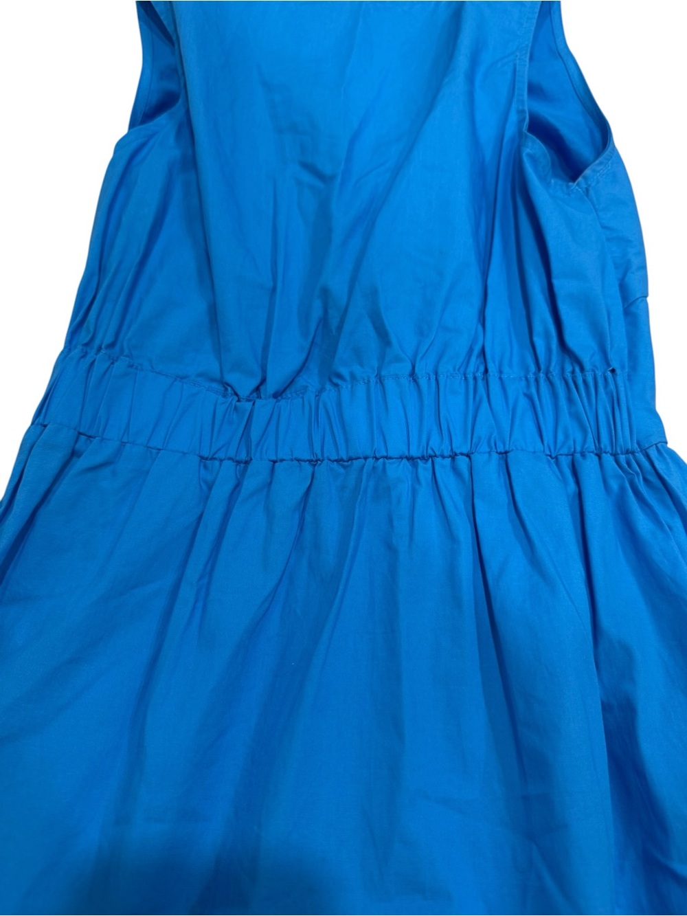 Summer Women’s Bright Blue Twist-Front Midi Dress Cotton Size XS Coastal - Picture 7 of 8